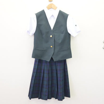 【中古】宮城県 仙台育英学園高等学校 女子制服 3点 (ベスト・シャツ・スカート) sf112580