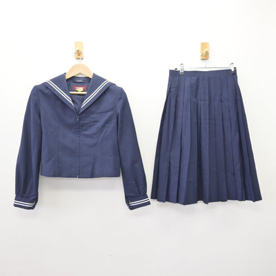 【中古】千葉県 稲毛中学校 女子制服 2点 (セーラー服・スカート) sf112612