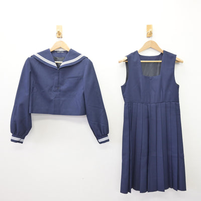 【中古】福岡県 修猷館高等学校 女子制服 2点 (セーラー服・ジャンパースカート) sf112615