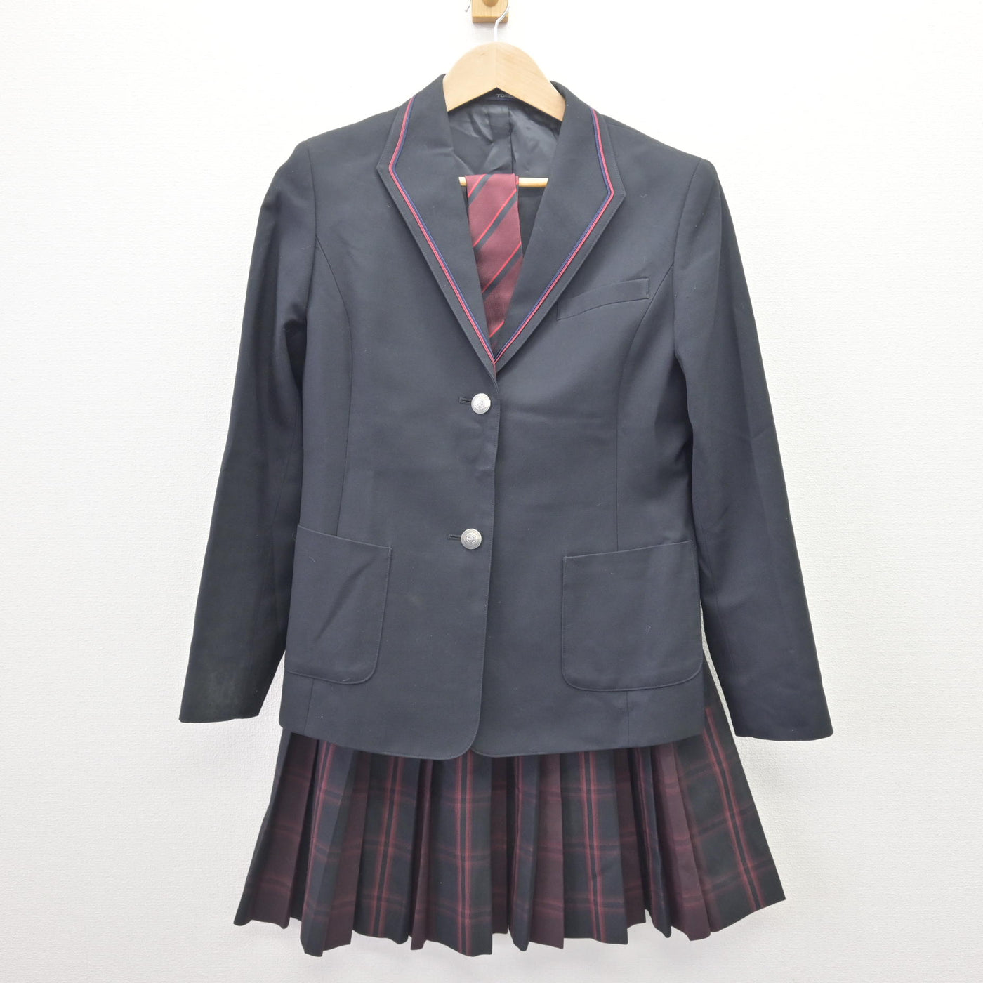 【中古】茨城県 取手第二高等学校 女子制服 3点 (ブレザー・スカート) sf112632