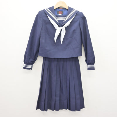 【中古】広島県 比治山女子高等学校 女子制服 3点 (セーラー服・スカート) sf112658
