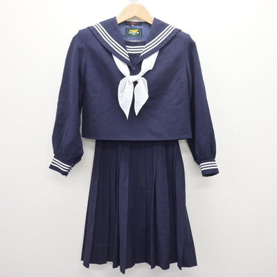 【中古】広島県 比治山女子高等学校 女子制服 3点 (セーラー服・スカート) sf112666