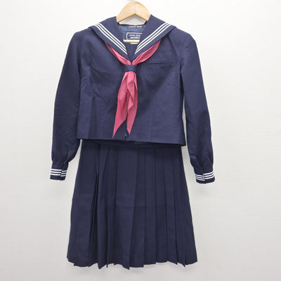 【中古】埼玉県 川越西高等学校 女子制服 3点 (セーラー服・スカート) sf112676