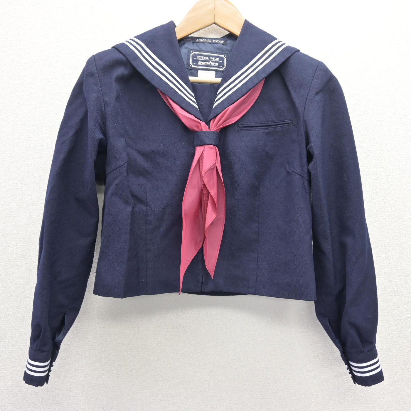 【中古】埼玉県 川越西高等学校 女子制服 3点 (セーラー服・スカート) sf112676