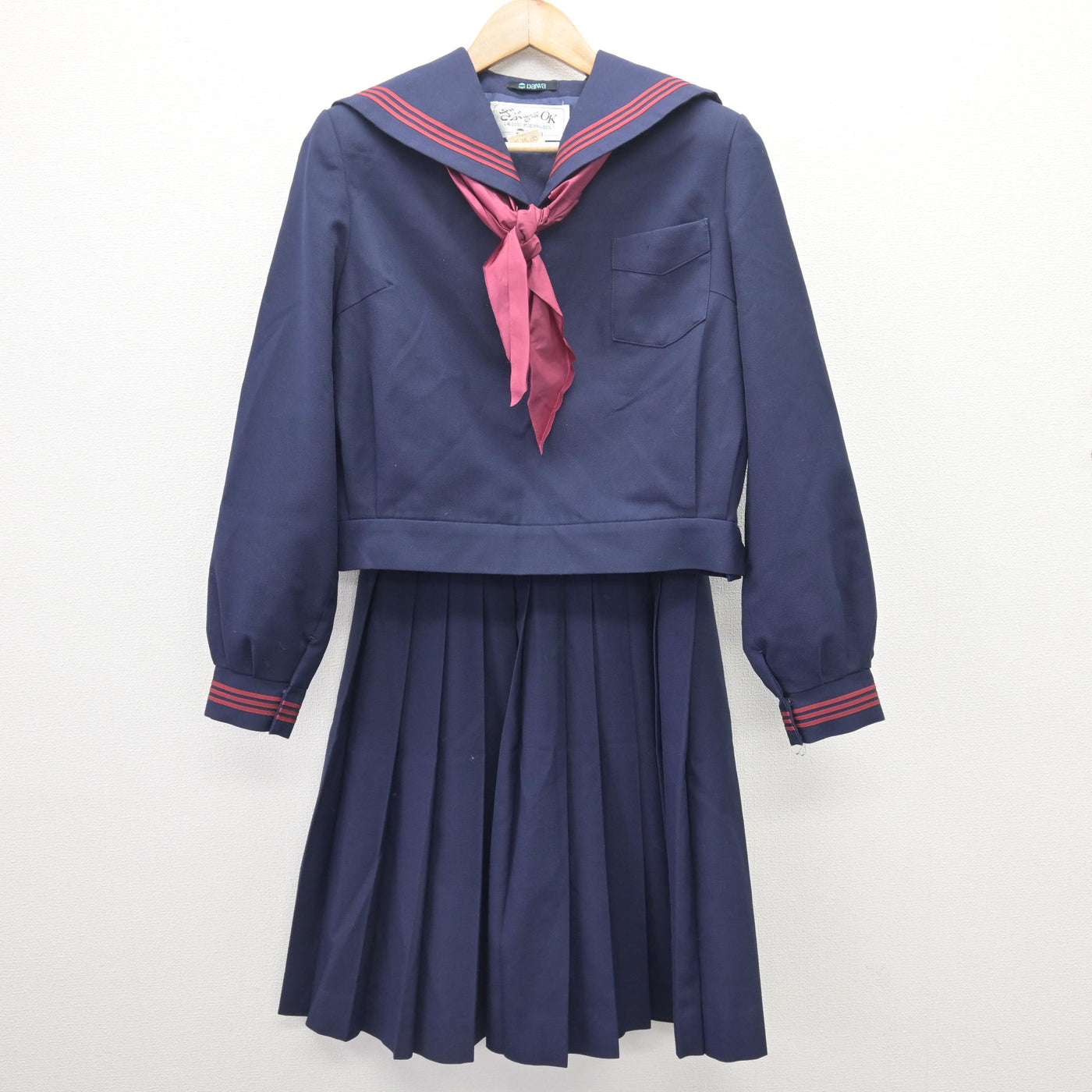 中古】石川県 金沢大学附属中学校 女子制服 3点 (セーラー服