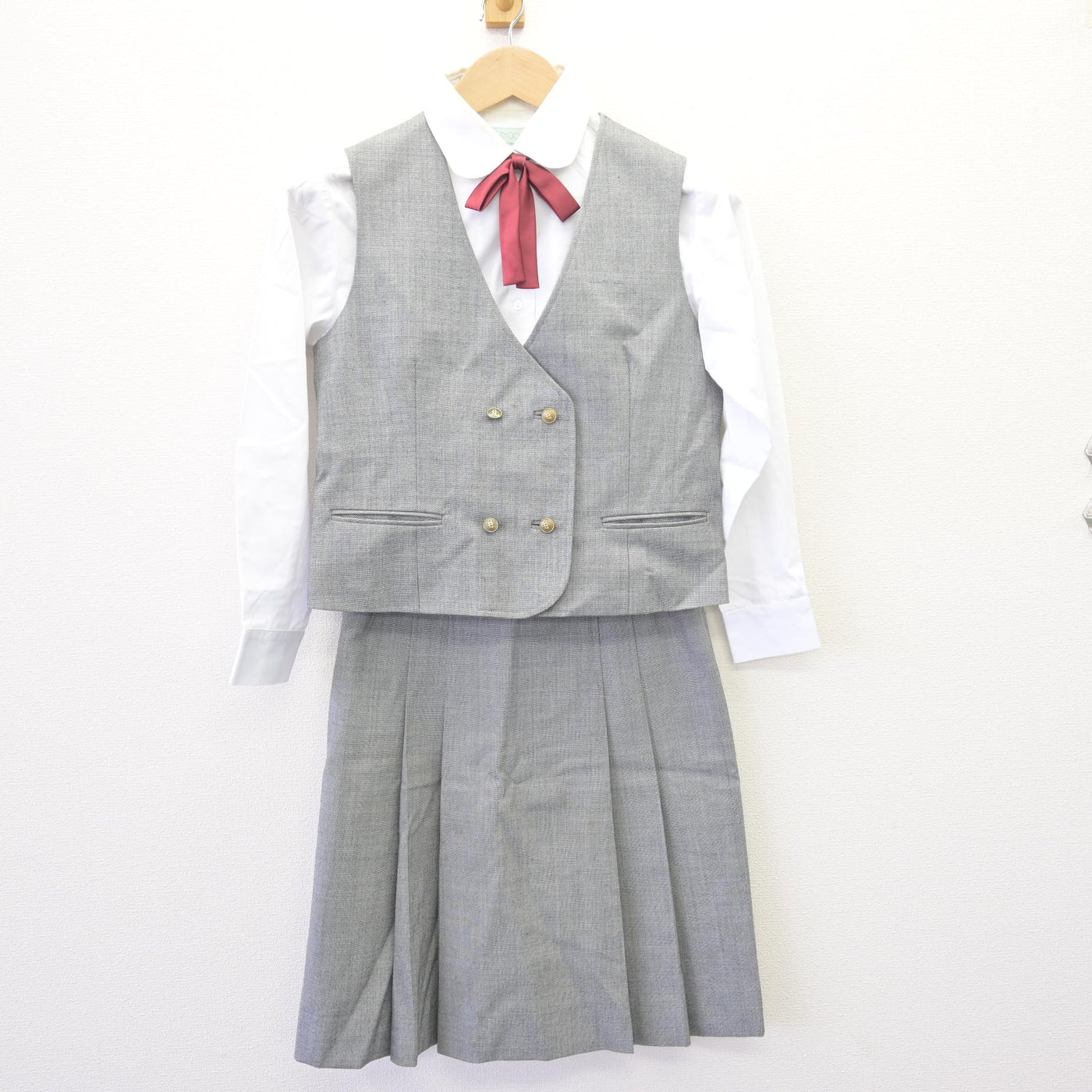【中古】兵庫県 大久保北中学校 女子制服 5点 (ブレザー・ベスト・ブラウス・スカート) sf113100