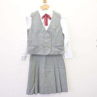 【中古】兵庫県 大久保北中学校 女子制服 5点 (ブレザー・ベスト・ブラウス・スカート) sf113100