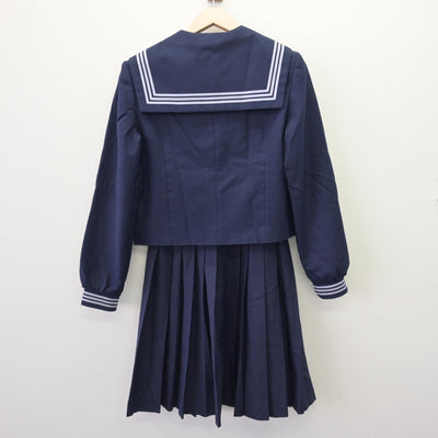 【中古】福島県 藤間中学校 女子制服 2点 (セーラー服・スカート) sf113139