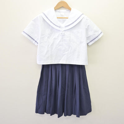 【中古】福島県 藤間中学校 女子制服 2点 (セーラー服・スカート) sf113141