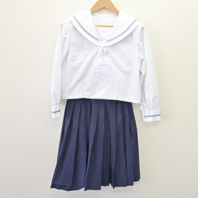 【中古】福島県 藤間中学校 女子制服 3点 (セーラー服・スカート) sf113142
