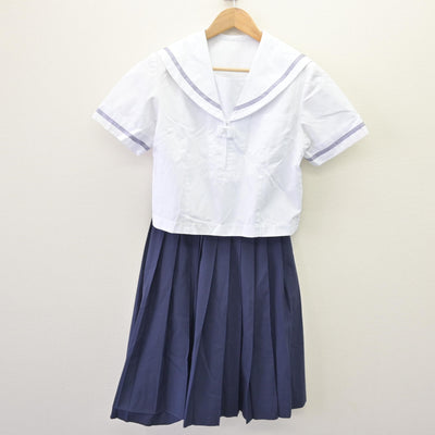 【中古】福島県 藤間中学校 女子制服 3点 (セーラー服・スカート) sf113142