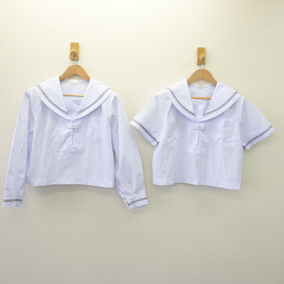 【中古】福島県 藤間中学校 女子制服 2点 (セーラー服) sf113143