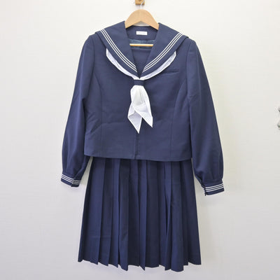 【中古】秋田県 御野場中学校 女子制服 3点 (セーラー服・スカート) sf113188