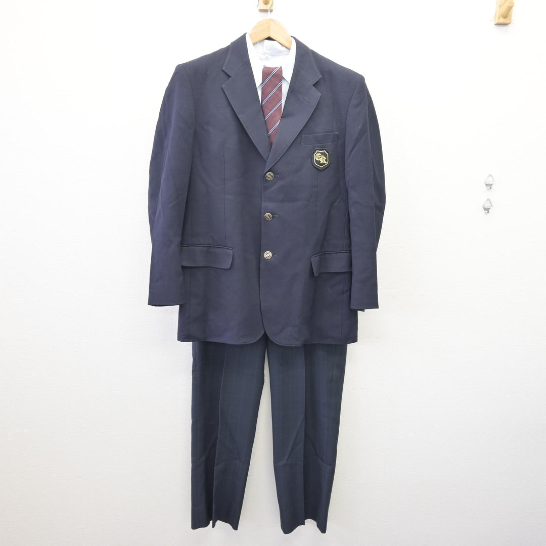 中古】千葉県 千葉経済大学附属高等学校 男子制服 4点 (ブレザー 