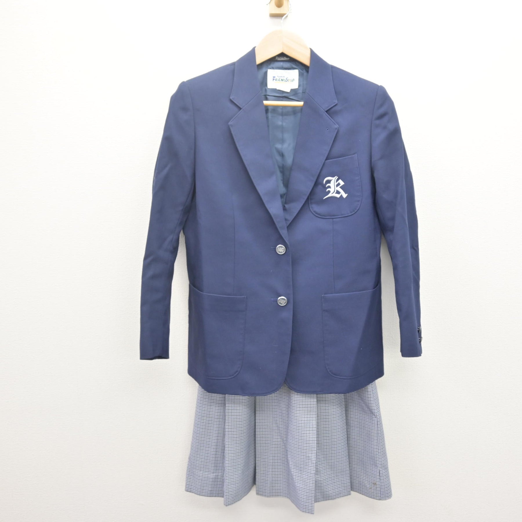 東大阪市立上小阪中学校制服 W78 東大阪市立小阪中学校 ブレザー170A スカート 長袖ブラウス リボン