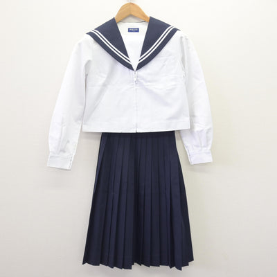 【中古】愛知県 横須賀高等学校 女子制服 3点 (セーラー服・スカート) sf113749