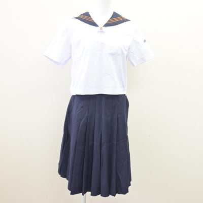 【中古】東京都 関東国際高等学校 女子制服 2点 (セーラー服・スカート) sf113809