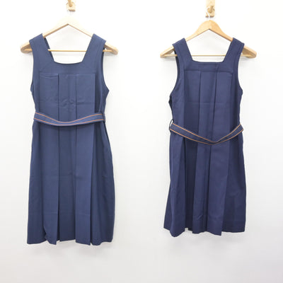 【中古】京都府 京都聖母学院中学校 女子制服 2点 (ジャンパースカート・ジャンパースカート) sf113825