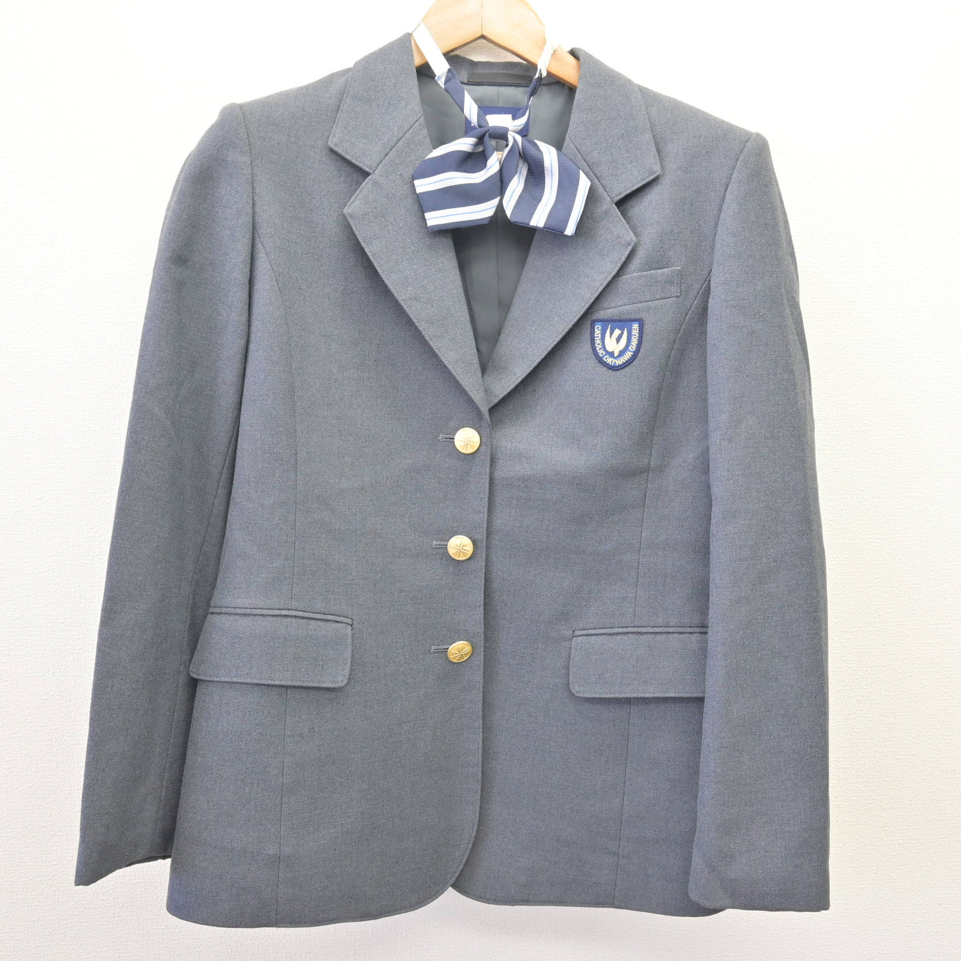 【中古】沖縄県 沖縄カトリック中学校 女子制服 2点 (ブレザー) sf113904