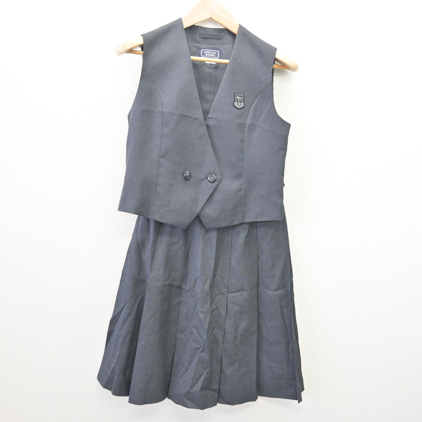 【中古】埼玉県 星野高等学校 女子制服 2点 (ベスト・スカート) sf113908