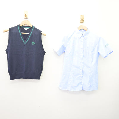 【中古】東京都 上野学園高等学校 女子制服 2点 (ニットベスト・シャツ) sf113980