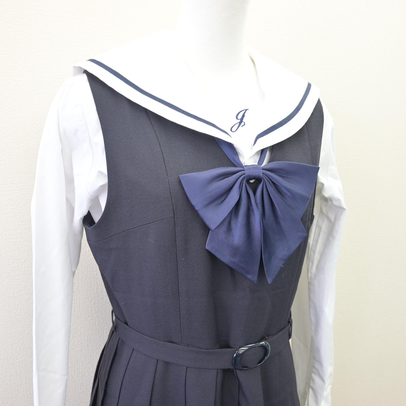 【中古】福岡県 福岡工業大学附属城東高等学校 女子制服 4点 (ブレザー・ブラウス・ジャンパースカート) sf113991