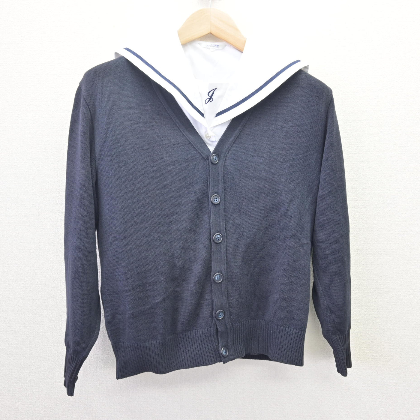 【中古】福岡県 福岡工業大学附属城東高等学校 女子制服 2点 (ニット・ブラウス) sf113994