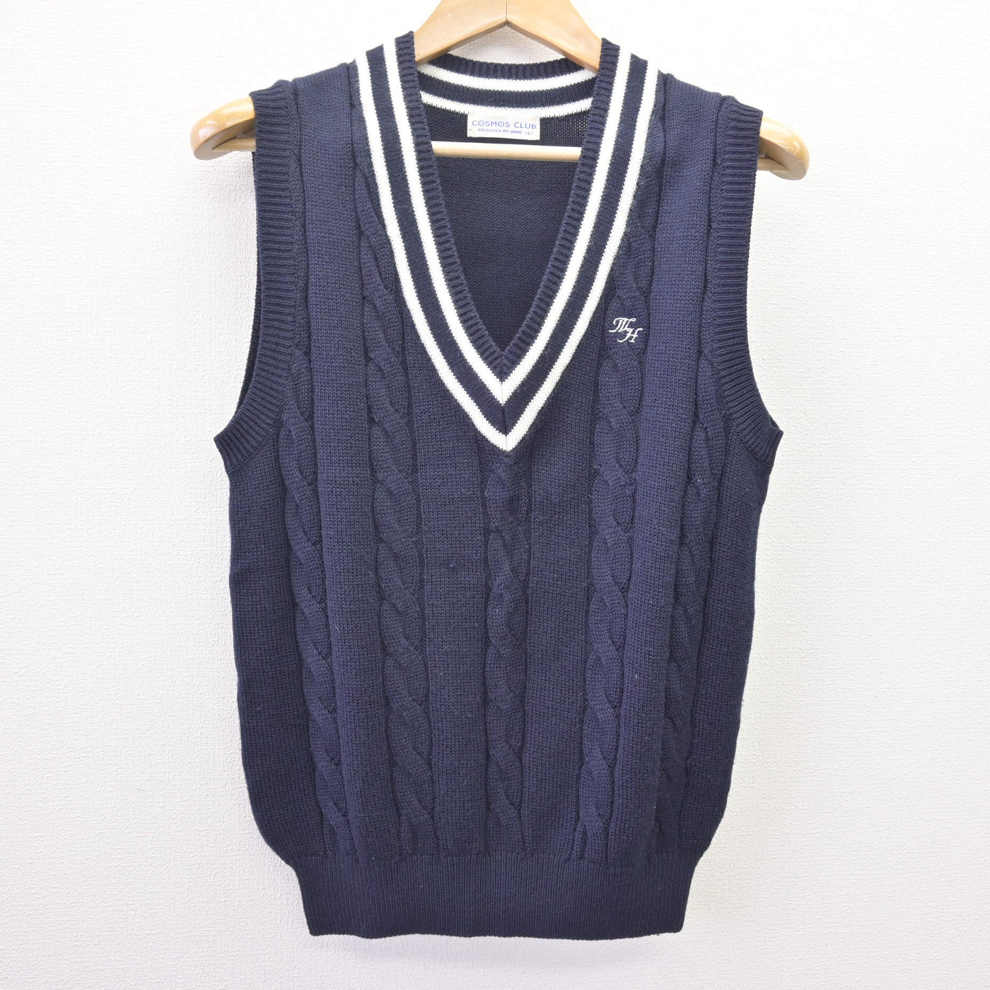 【中古】兵庫県 三木東高等学校 女子制服 2点 (ニットベスト・ブラウス) sf114000
