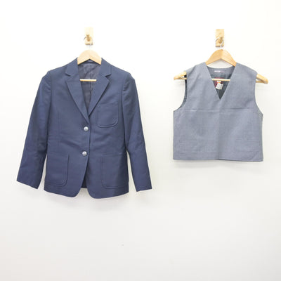 【中古】北海道 真駒内曙中学校 女子制服 3点 (ブレザー・ベスト・スカート) sf114011
