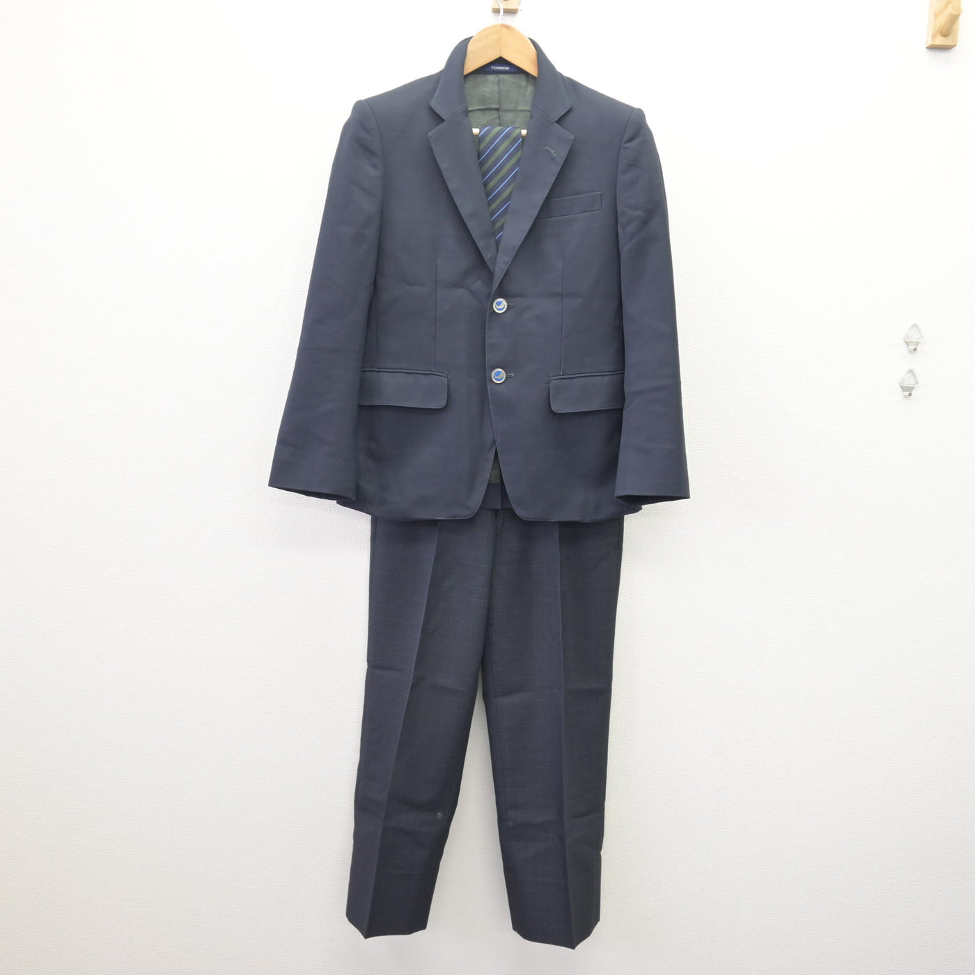 【中古】神奈川県 横浜国立大学教育学部附属横浜中学校 男子制服 3点 (ブレザー・ズボン) sf114019