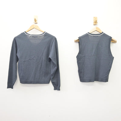 【中古】宮崎県 宮崎南高等学校 女子制服 2点 (ニット・ニットベスト) sf114032