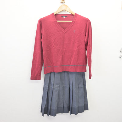 【中古】千葉県 光英VERITAS中学校・高等学校 女子制服 5点 (ブレザー・ニット・スカート) sf114072