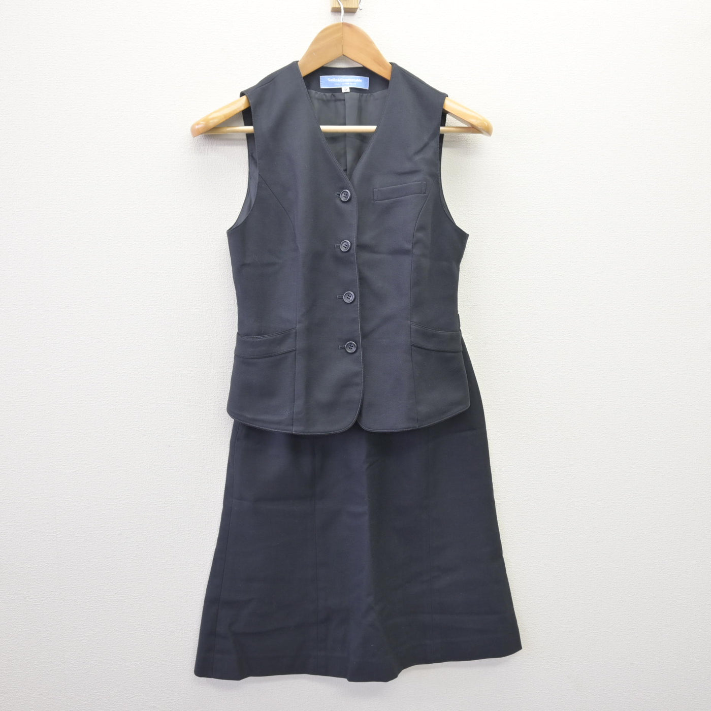 【中古】 事務服 女子制服 2点 (ベスト・スカート) sf114106