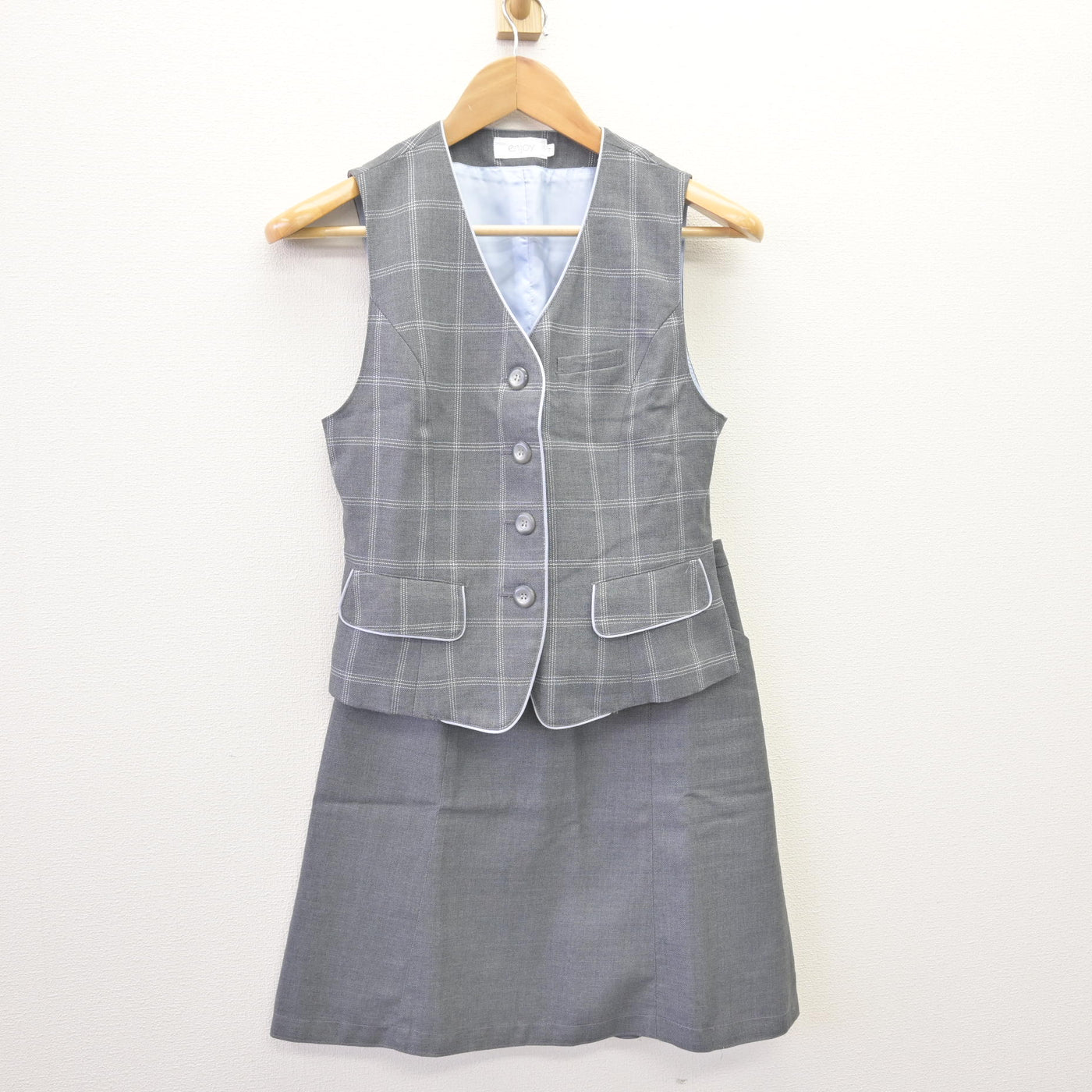 【中古】 事務服 女子制服 2点 (ベスト・スカート) sf114107