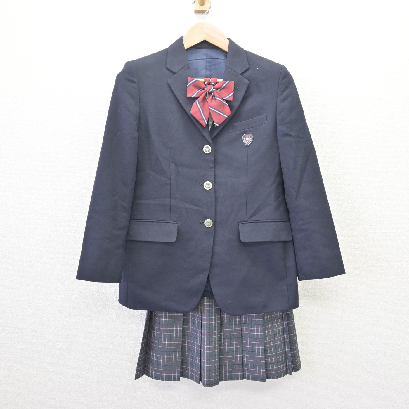 【中古】千葉県 清水高等学校 女子制服 3点 (ブレザー・スカート) sf114109