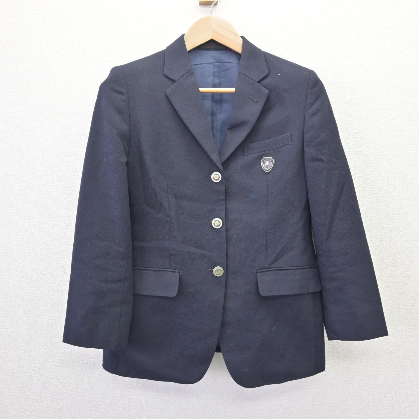 【中古】千葉県 清水高等学校 女子制服 3点 (ブレザー・スカート) sf114109