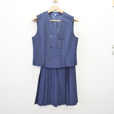 【中古】佐賀県 諸富中学校 女子制服 4点 (ブレザー・ベスト・スカート) sf114113