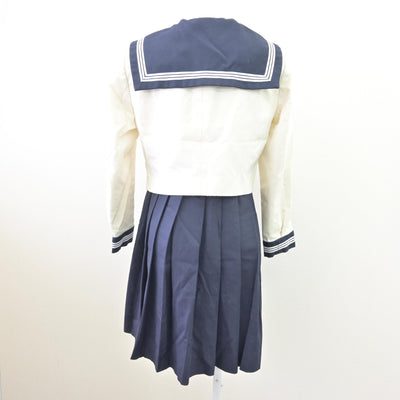 【中古】福岡県 博多女子高等学校 女子制服 4点 (ニット・セーラー服・ジャンパースカート) sf114124