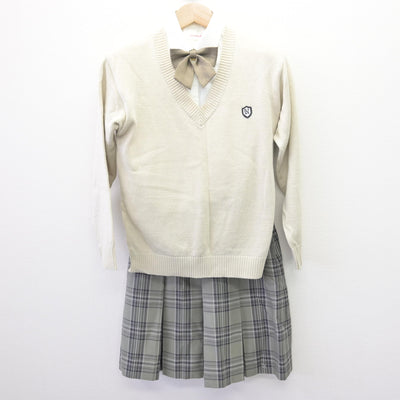 【中古】茨城県 土浦日本大学高等学校 女子制服 5点 (ブレザー・ニット・シャツ・スカート) sf114135