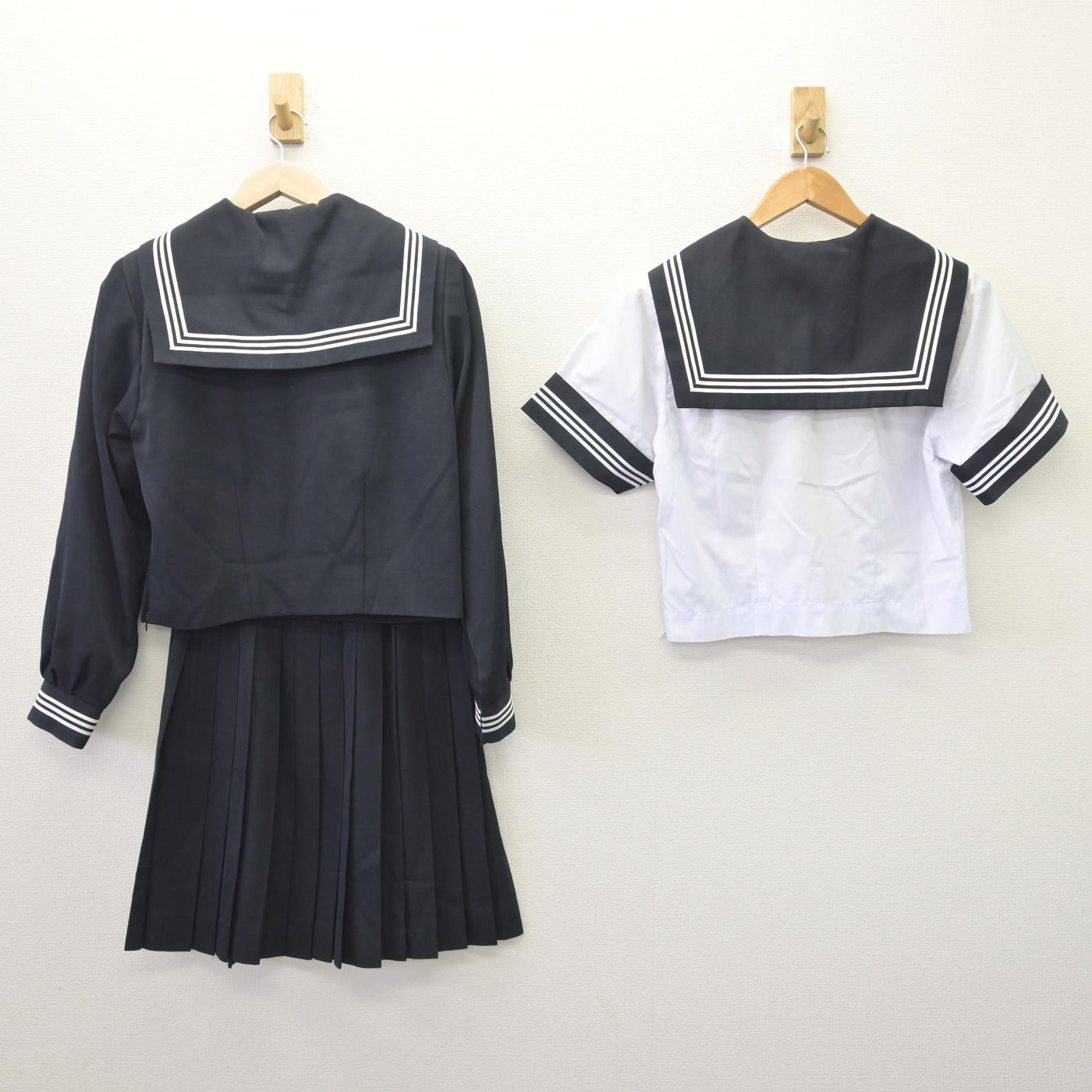 【中古】茨城県 下妻第二高等学校 女子制服 3点 (セーラー服・セーラー服・スカート) sf114144