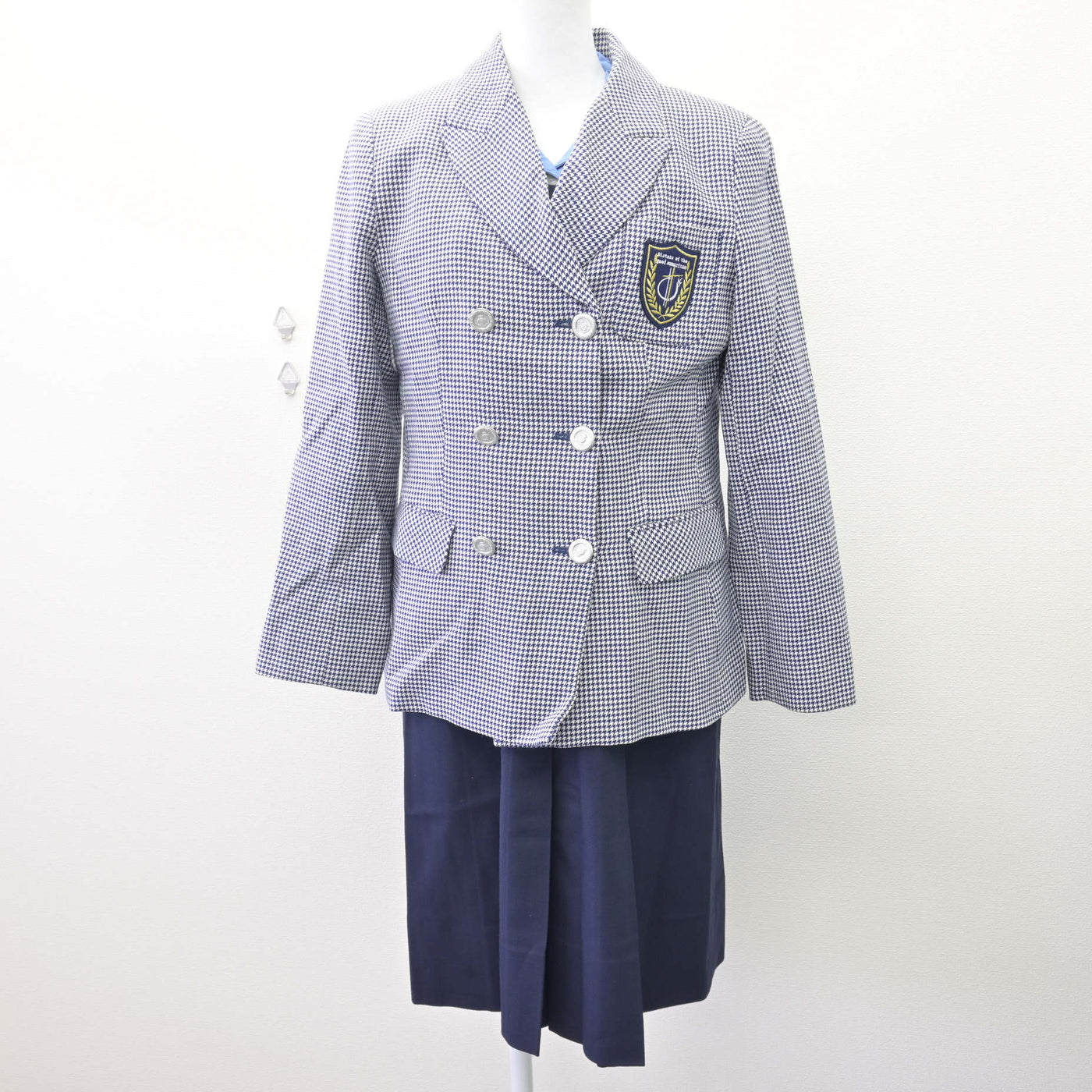 【中古】長崎県 聖和女子学院高等学校 女子制服 5点 (ブレザー・ニット・シャツ・ジャンパースカート) sf114145