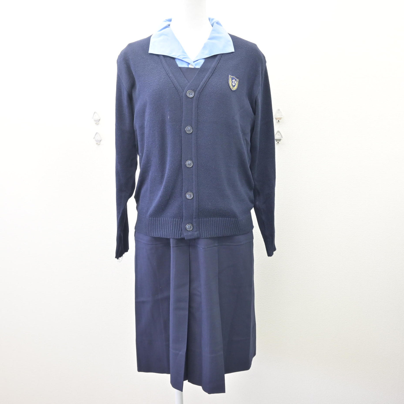 【中古】長崎県 聖和女子学院高等学校 女子制服 5点 (ブレザー・ニット・シャツ・ジャンパースカート) sf114145