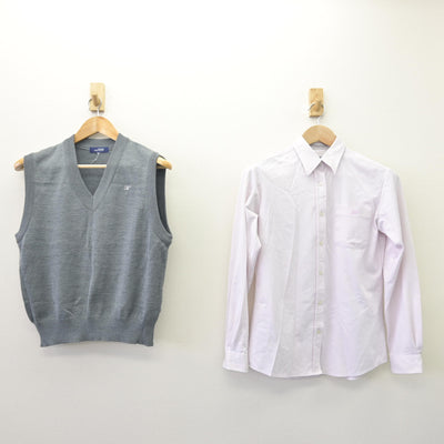 【中古】鹿児島県 鳳凰高等学校/旧制服 女子制服 2点 (ニットベスト・シャツ) sf114148