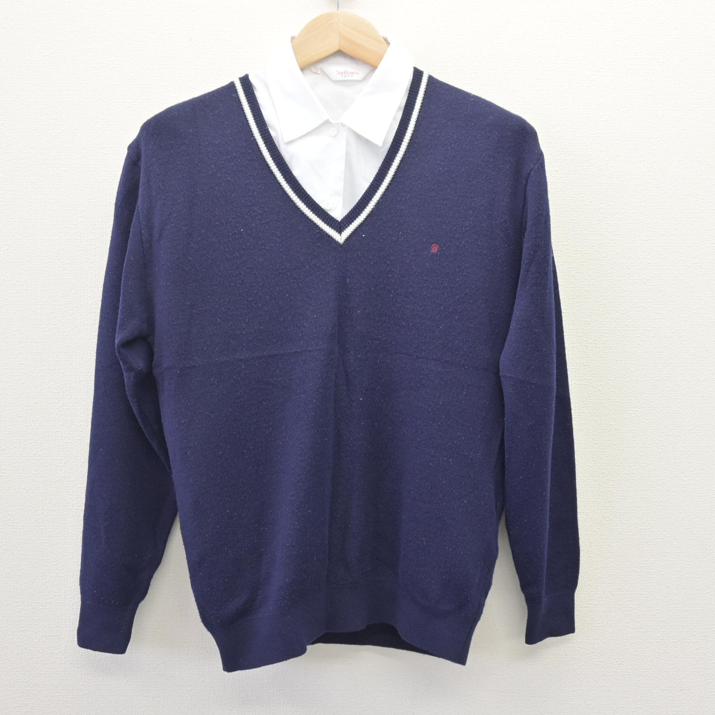 【中古】愛知県 猿投農林高等学校 女子制服 2点 (ニット・シャツ) sf114156