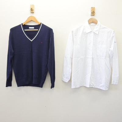 【中古】愛知県 猿投農林高等学校 女子制服 2点 (ニット・シャツ) sf114156