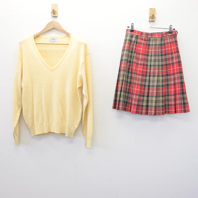 【中古】東京都 品川女子学院中等部/旧制服 女子制服 2点 (ニット・スカート) sf114169