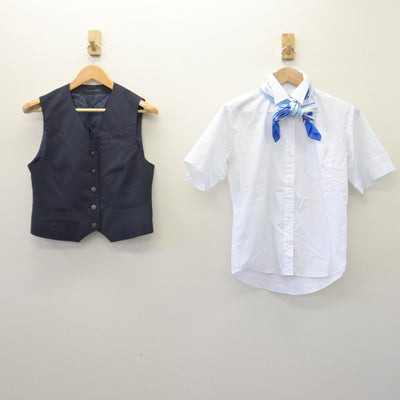 【中古】山梨県 日本航空高等学校 女子制服 3点 (ベスト・シャツ) sf114170