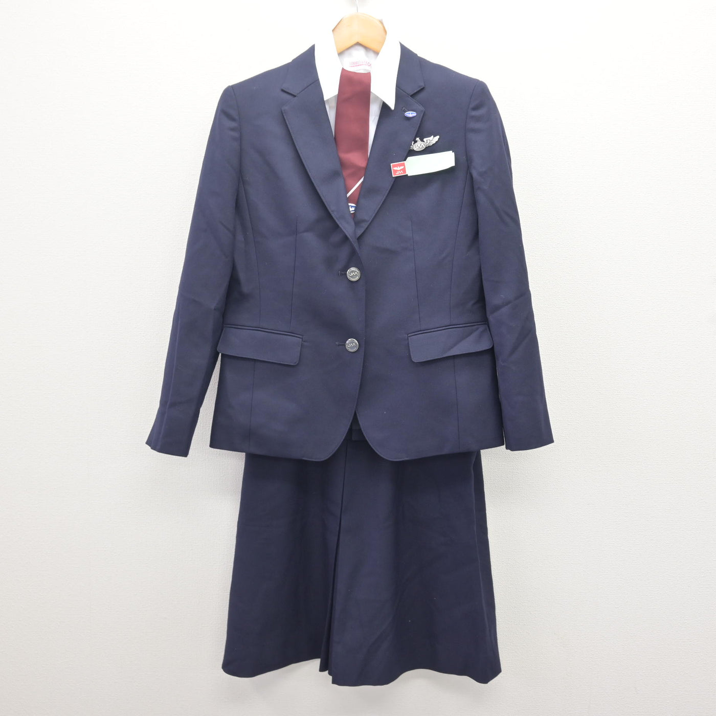 【中古】山梨県 日本航空高等学校 女子制服 6点 (ブレザー・シャツ・スカート) sf114171