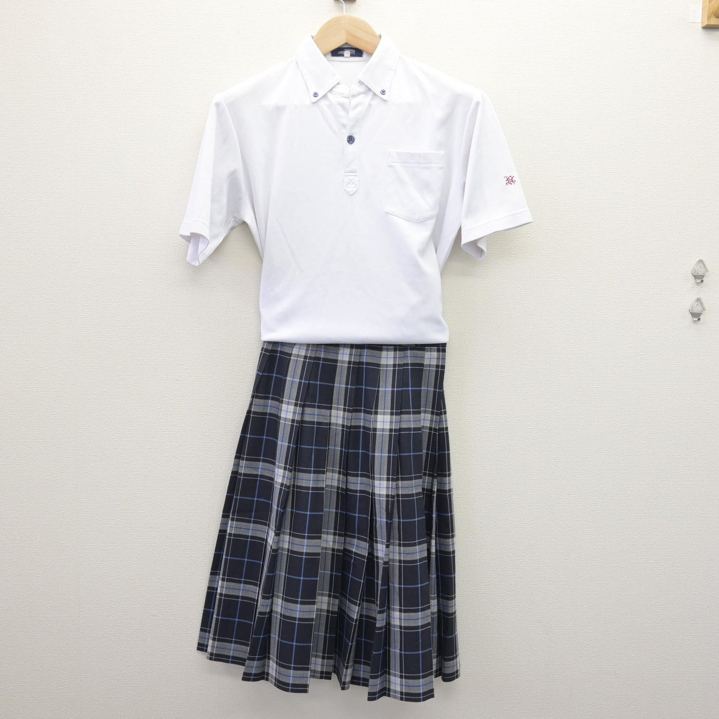 【中古】広島県 長束中学校 女子制服 3点 (シャツ・スカート) sf114183