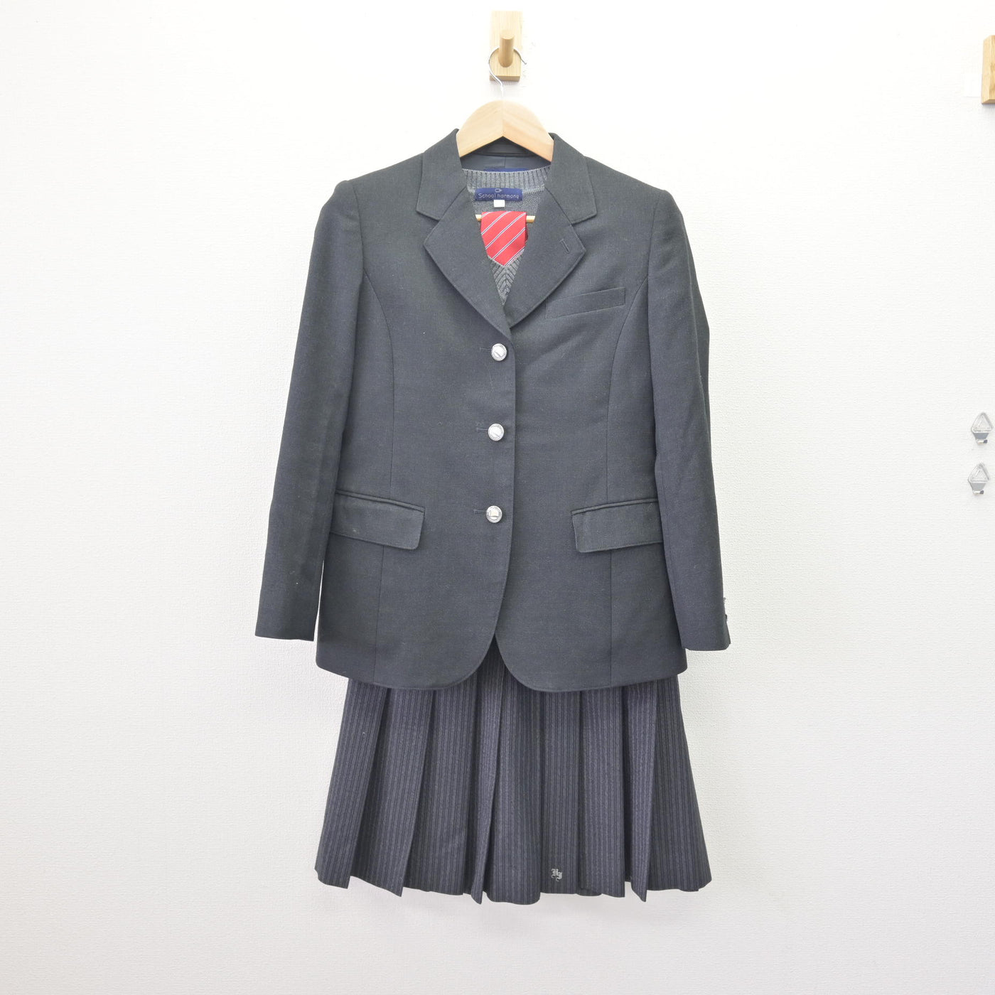 【中古】東京都 東久留米総合高等学校 女子制服 4点 (ブレザー・ニット・スカート) sf114191
